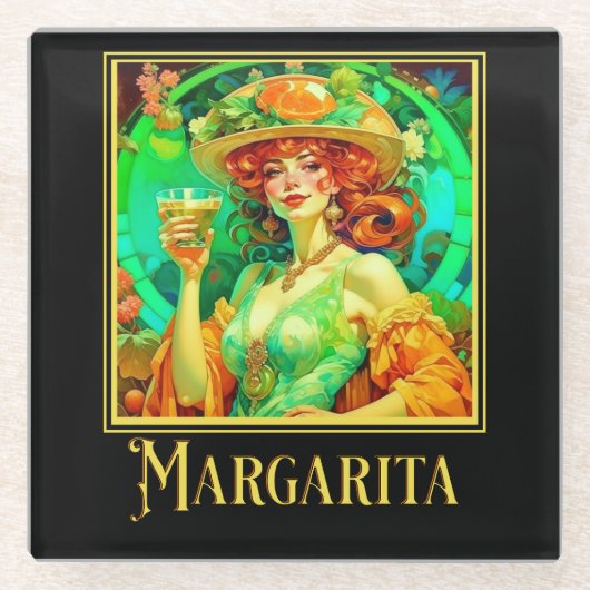 Margarita Art Nouveau Glasuntersetzer (Vorderseite)