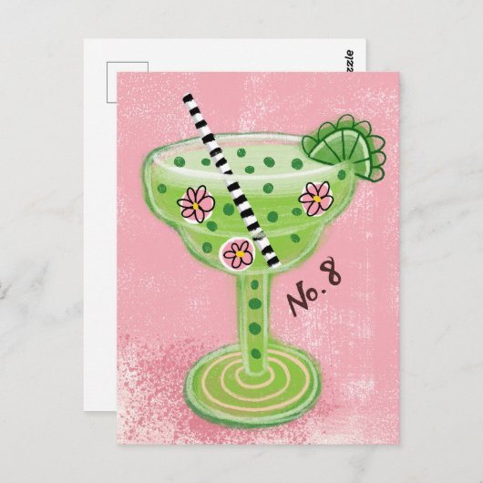 Margarita auf der rosa Postkarte (Vorne/Hinten)