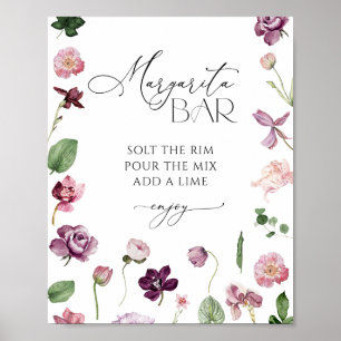Margarita-Bar-Blumen-Hochzeitsdusche-Plakat Poster
