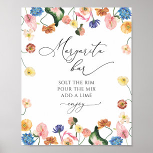 Margarita-Bar Blumen Hochzeitsposter Poster