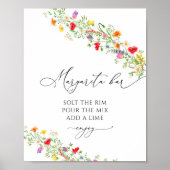 Margarita Bar floral Brautparty Poster (Vorne)
