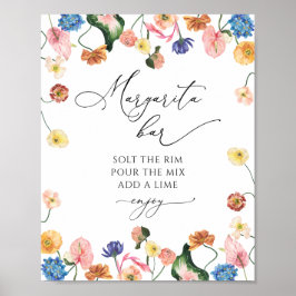 Margarita Bar floral Brautparty Poster