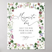 Margarita Bar floral Brautparty Poster (Vorne)