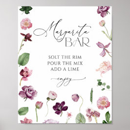 Margarita Bar Floral Brautparty Poster