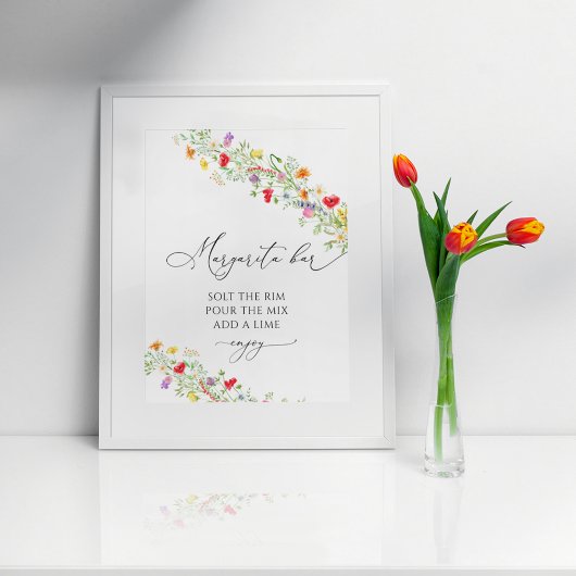 Margarita Bar floral Brautparty Poster