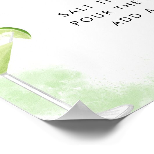 Margarita Bar Limon Wedding oder Brautparty Sign Poster (Ecke)