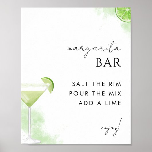 Margarita Bar Limon Wedding oder Brautparty Sign Poster (Vorne)