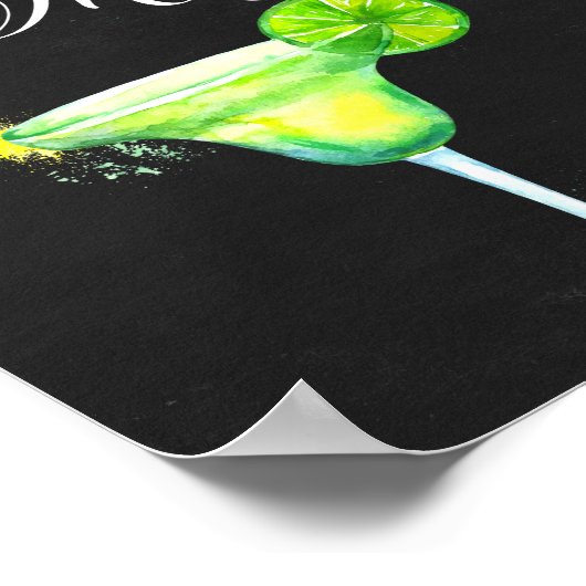 Margarita Bar mit schwarzem Hintergrund Poster (Ecke)