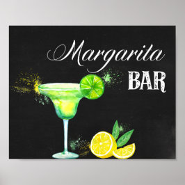 Margarita Bar mit schwarzem Hintergrund Poster