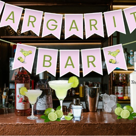 Margarita Bar Pink Wimpelkette