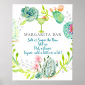Margarita Bar Sign Brautparty Wüste Cactus Poster (Vorne)