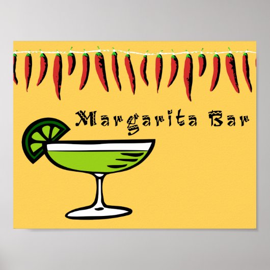 Margarita Bar Sign Poster (Vorne)