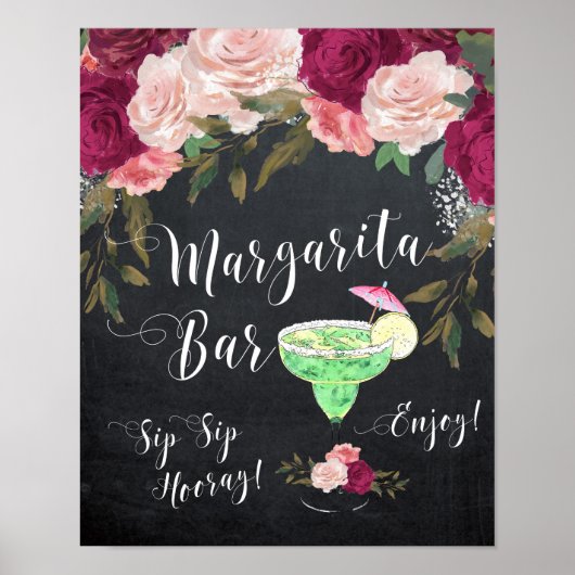 Margarita Bar signe Hochzeitplakatkarton Poster (Vorne)