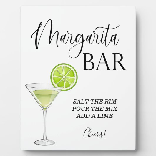 Margarita Bar wedding sign Tabletop Plaque Fotoplatte (Vorderseite)