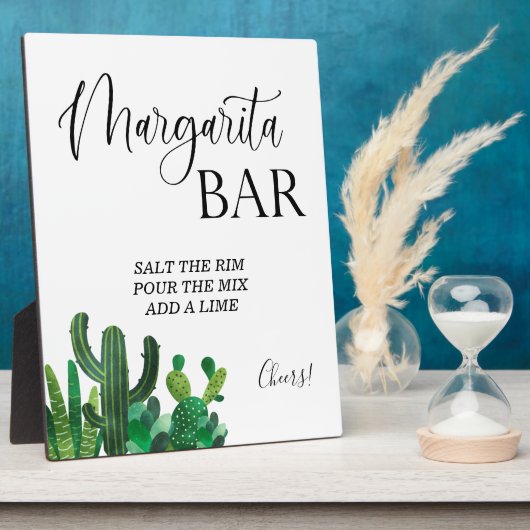 Margarita Bar wedding sign Tabletop Plaque Fotoplatte (Seite)