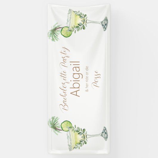 Margarita Beach Ride oder Die Posse Bachelorette Banner (Vertikal)