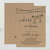 Margarita Birthday Party - jedes Alter Einladung (Vorne/Hinten)