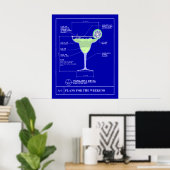 Margarita Blue Print Poster (Heimbüro)