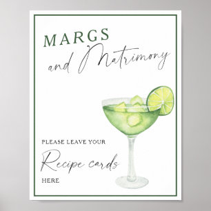 Margarita Brautparty Ihre Rezeptionskarte hier Poster