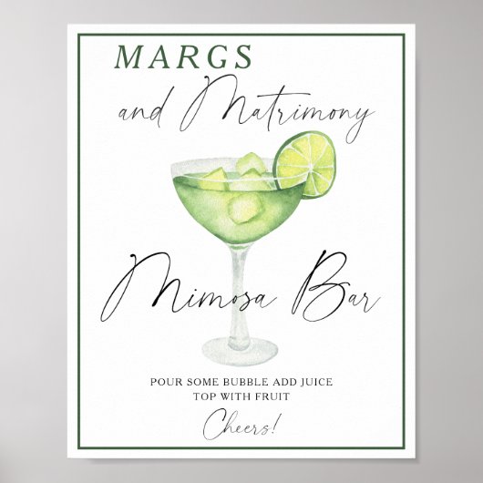 Margarita Brautparty Mimioza Bar Poster (Vorne)