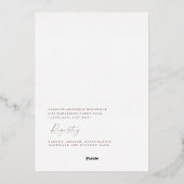 Margarita Brautparty Rose Gold Folieneinladung (Rückseite)