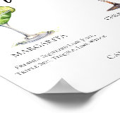 Margarita Cherry French 75 Wedding Cocktails Menü Poster (Ecke)