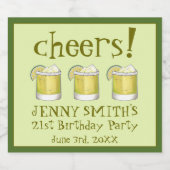 Margarita Cocktail 21. Geburtstag Bachelorette Bierflaschenetikett (Einzelnes Label)