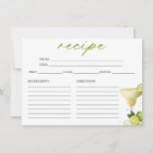 Margarita Cocktail Brautparty Rezept Karte (Vorderseite)