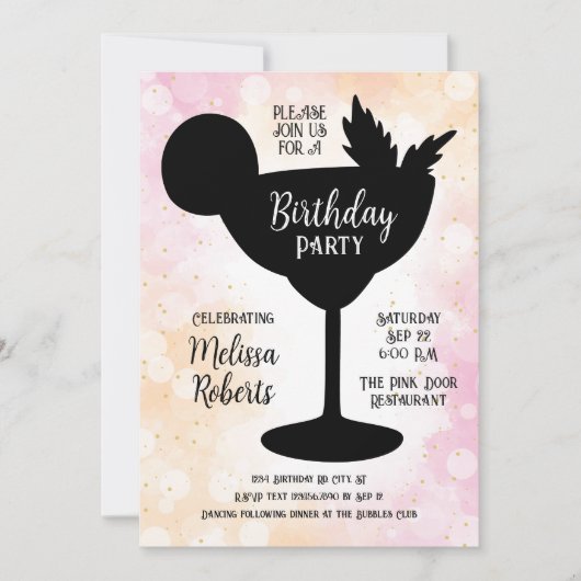 Margarita Cocktail Geburtstagsparty Einladung (Vorderseite)