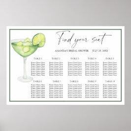 Margarita Cocktail Hochzeitskarte Poster