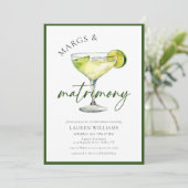 Margarita Cocktail & Limones Brautparty Einladung (Stehend Vorderseite)