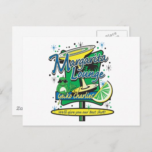 Margarita-Cocktail-Lounge Postkarte (Vorne/Hinten)
