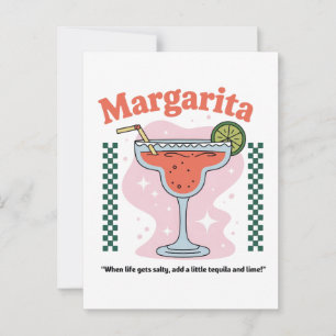 Margarita-Cocktail Lustiges Leben Wird Salzig Postkarte