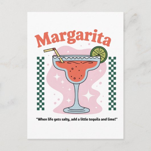 Margarita-Cocktail Lustiges Leben Wird Salzig Postkarte (Vorderseite)