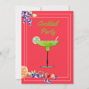 Margarita-Cocktail mit fröhlicher Happy Hour Einladung