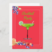 Margarita Cocktail mit Frucht Happy Hour Einladung (Vorne/Hinten)