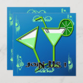Margarita Cocktail Party Einladung (Vorne/Hinten)