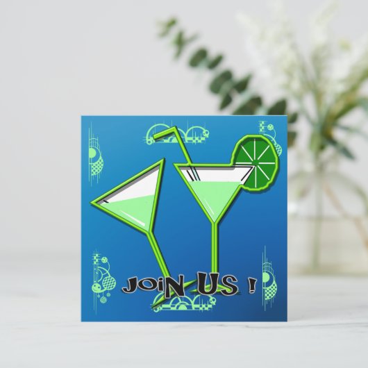 Margarita Cocktail Party Einladung (Stehend Vorderseite)
