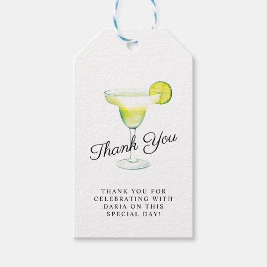 Margarita Cocktail Party Gift Tags Geschenkanhänger (Vorderseite)