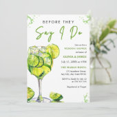 Margarita Cocktail Party Wedding Couple Dusche Einladung (Stehend Vorderseite)