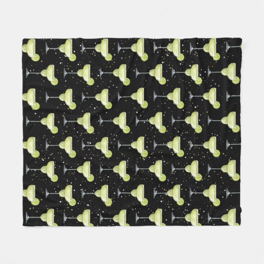 Margarita Cocktail Pattern Fleecedecke (Vorderseite (Horizontal))