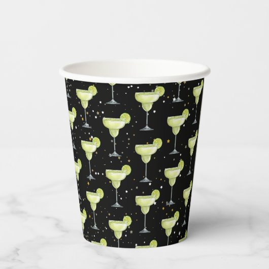 Margarita Cocktail Pattern Pappbecher (Rückseite)