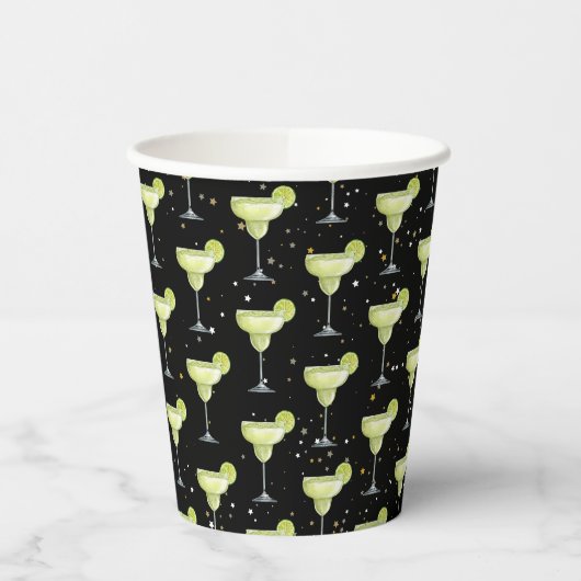 Margarita Cocktail Pattern Pappbecher (Links)