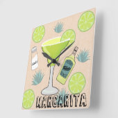 Margarita Cocktail Quadratische Wanduhr (Winkel)