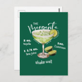 Margarita Cocktail Recia Bar Postkarte (Vorne/Hinten)