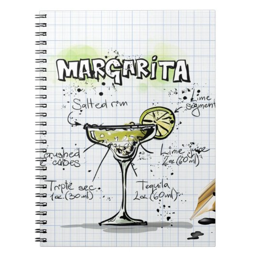 Margarita Cocktail Rezept Notizblock (Vorderseite)