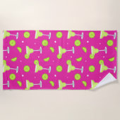 Margarita Cocktail Rosa Grün Sommerspass Strandtuch (Vorderseite)