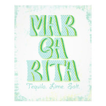 Margarita Cocktail Typografie Tequila Limones Salz