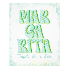 Margarita Cocktail Typografie Tequila Limones Salz Fotodruck