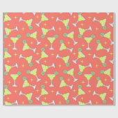 Margarita Cocktails Gemustert Rosa Geschenkpapier (Flach)